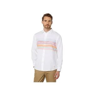 Tommy Bahama Linen “Coastal Stripe” Long Sleeve Shirt (White / Pastel) – L